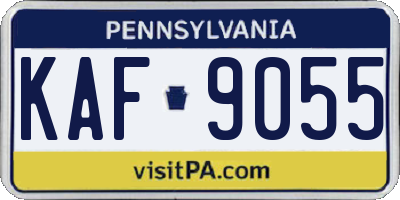 PA license plate KAF9055