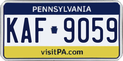 PA license plate KAF9059