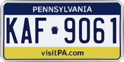 PA license plate KAF9061