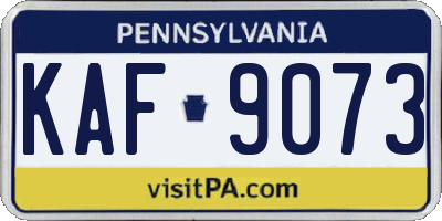 PA license plate KAF9073