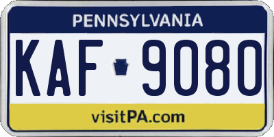 PA license plate KAF9080