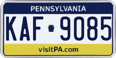 PA license plate KAF9085