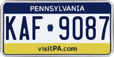PA license plate KAF9087