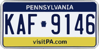 PA license plate KAF9146