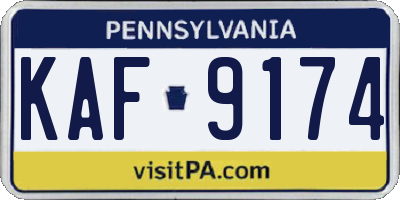 PA license plate KAF9174