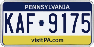 PA license plate KAF9175