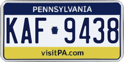 PA license plate KAF9438