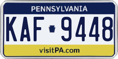 PA license plate KAF9448