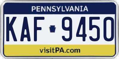 PA license plate KAF9450