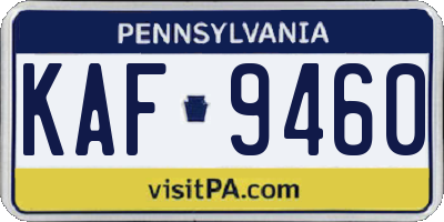 PA license plate KAF9460