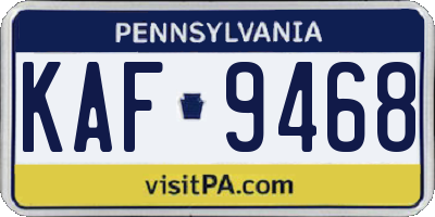 PA license plate KAF9468