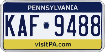 PA license plate KAF9488