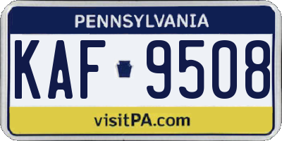 PA license plate KAF9508