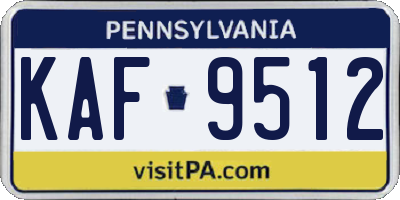 PA license plate KAF9512