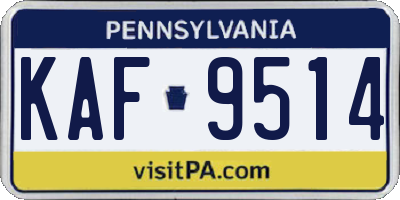 PA license plate KAF9514