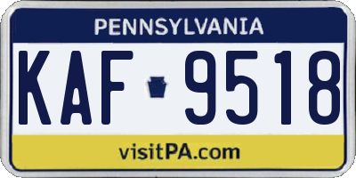 PA license plate KAF9518