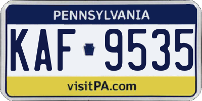 PA license plate KAF9535