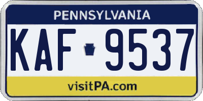 PA license plate KAF9537