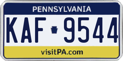 PA license plate KAF9544