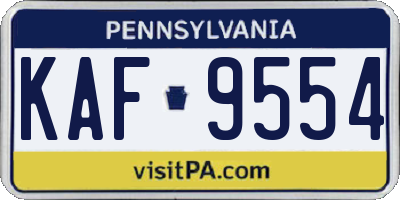 PA license plate KAF9554