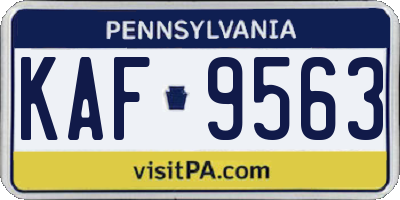 PA license plate KAF9563