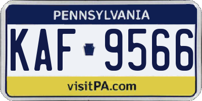 PA license plate KAF9566