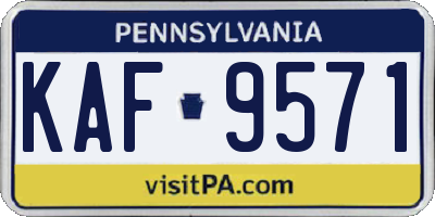 PA license plate KAF9571