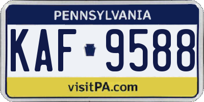 PA license plate KAF9588