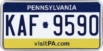 PA license plate KAF9590