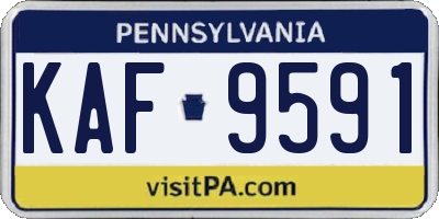PA license plate KAF9591
