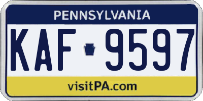 PA license plate KAF9597