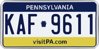PA license plate KAF9611