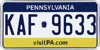 PA license plate KAF9633