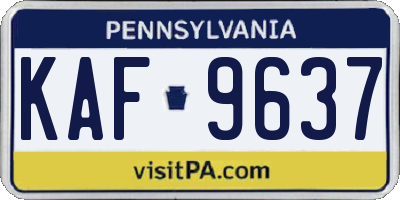 PA license plate KAF9637