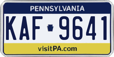 PA license plate KAF9641