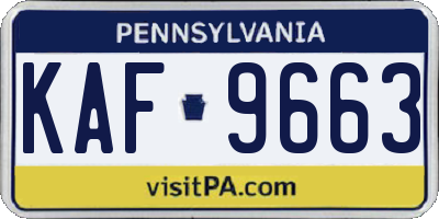 PA license plate KAF9663