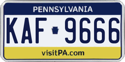 PA license plate KAF9666