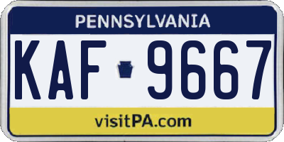 PA license plate KAF9667