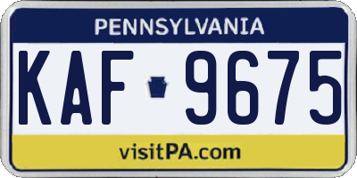 PA license plate KAF9675