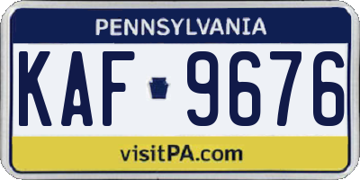 PA license plate KAF9676