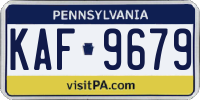 PA license plate KAF9679
