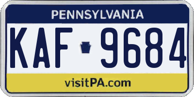 PA license plate KAF9684