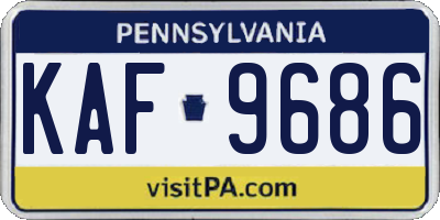 PA license plate KAF9686