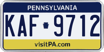 PA license plate KAF9712