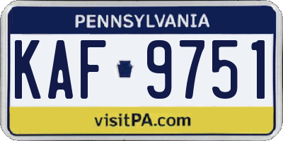 PA license plate KAF9751