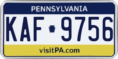 PA license plate KAF9756