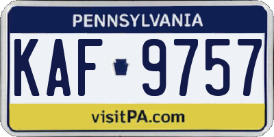PA license plate KAF9757