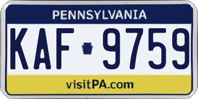 PA license plate KAF9759