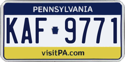 PA license plate KAF9771