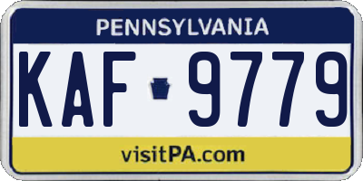 PA license plate KAF9779